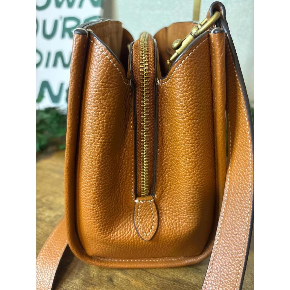 Coach Brooke Carryall 28 in Cognac Pebbled Leather - Picture 4 of 9